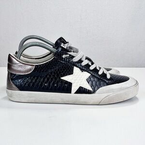 Mi.iM Sadie Croc Star Sneaker Black Size 9 Embossed Slip‎ On